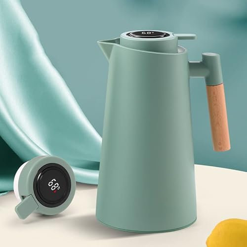 Homnova Bollitore Isolato, bollitore a Pressione con Display Digitale, bollitore Isolato con Rivestimento Isolante di Grande capacità,Cyan