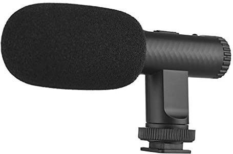 Namolit Tragbares Stereo-Mikrofon, Videoaufnahme, Mikrofon, 3,5 mm, TRS-Anschluss, wiederaufladbarer Akku, integriert, für digitale Spiegelreflexkameras