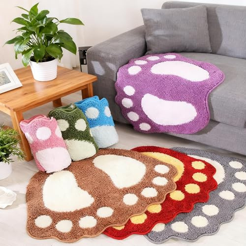 Vennocci FT13 Big Feet Bathroom Rugs Mats Water Absorbent Non-Slip Foot Shaped Bath Mat for Shower Room Soft Microfiber Bath Mat Machine Washable