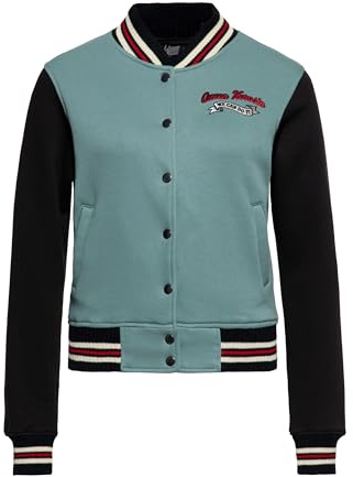 Queen Kerosin Damen College Jacke Sweatjacke Baseball Jacke Regular Fit We Can Do It Woman Rockabella 50S Rockabilly Vintage Rock'n' Roll Retro STYL We Can Do It