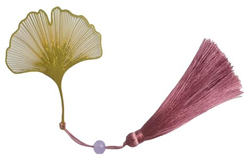 Lesezeichen Metal, Bookmark Personalisiert, Quaste Exquisites Lesezeichen für Weihnachtsgeschenk, Abschiedsgeschenk für Freunde, Kollegen, Studenten und Lehrer(Ginkgo Biloba)
