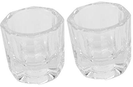 Housoutil 2stücke Maniküre-glasbecher Flüssigkeitsbehälter Kristallschalen Für Nageldesign Acrylmischschale Nailart-werkzeug Für Profi Und Heimgebrauch