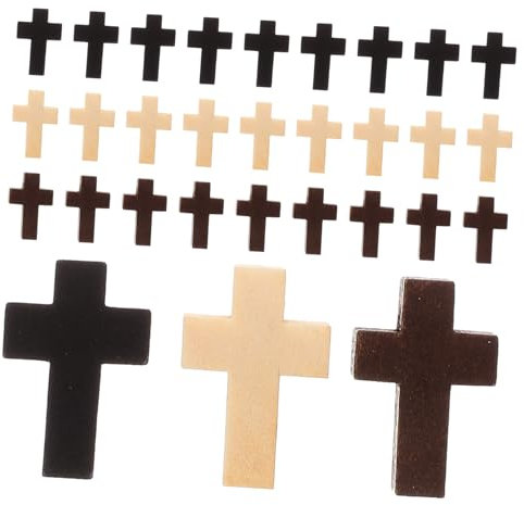 SEWOART 60 Stück Holzkreuz Anhänger Mini Kreuzförmig Zum Basteln Für Schmuckherstellung Hängekreuze Dekorationsobjekte