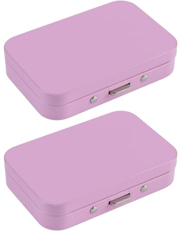 2Pack Portable Dental Floss Case with Mirror, Small Floss Pick Holder Reusable Floss Pick Box Floss Dispenser for Travel Purse Accessories(Pink)