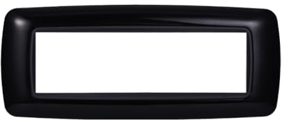 1 Placca bombata, 7 moduli/posti, Compatibile Con BTicino Living, nero nera, cornice nera, Placche arrotondate, Plastica di alta qualità, 100% compatibile con supporti e moduli originali