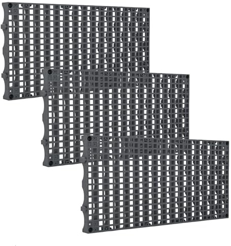 3 Pack Fountain Basin Grates 24x12 – Heavy Duty Plastic Panels for Ponds and Water Features – Support Rocks, Vases, or Cover Reservoirs (B)