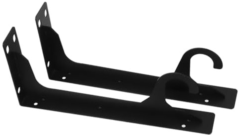 Angoily Supports D’étagère Robustes Métalliques Noirs Avec Crochets, Fixation Invisible Épaissie 30 Cm Cuisine Salle De Bain Bureau, Lot De 2 Sets De Pcs, Usage Mural Solide
