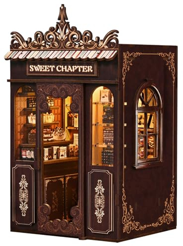 TECHMUR Kit per angolo libro, puzzle 3D in legno fai da te, per adulti, ragazzi e principianti, kit per la decorazione di una casetta in miniatura, per libreria, regalo per familiari, amici, amanti