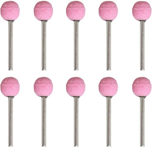 10pcs Testa di Rettifica in Ceramica A Sfera Lucidatura Mola Abrasiva per Utensili Rotanti Accessary 3mm Albero Montato, 6mm 10pcs