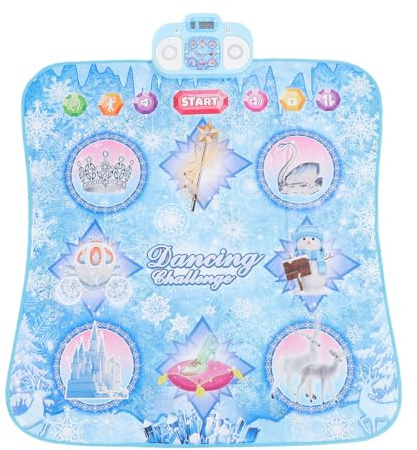 Tyenaza Tanzmatte, EIS und Schnee 6-Prinzessin Tanzmatte für Kinder im Alter von 4 bis 8 Jahren, Bluetooth Music Control Weihnachtsgeburtstagsgeschenk