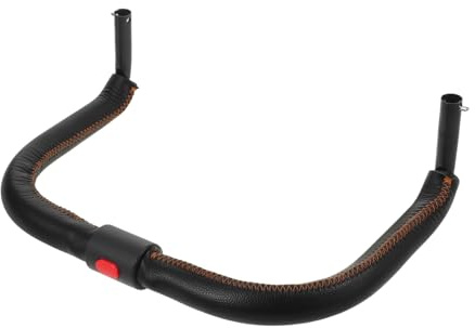 VANZACK Accessoire de Poussette pour Tout-petit Barre Amovible en Cuir Artificiel Noir, Accoudoir Confortable et Facile D'entretien pour Aventures en Plein Air