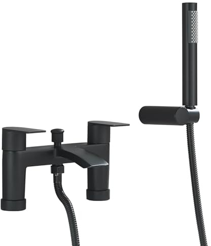 Bath Taps with Shower Attachment Bath Mixer Taps with Shower Head Modern Single Lever Bathroom Mixer Bath Taps,Black