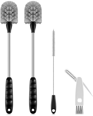 SLUXKE Bottle Brush Set with Straw Cleaner Brush and 3 in 1 Cup Lid Cleaning Brush, Bottle Brush Cleaner with Long Handle for Cleaning Cup, Water Bottles, Tumblers, Baby Bottles
