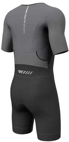 Wulibike Traje de triatlón para hombre, gris, XXL