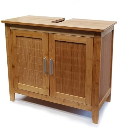 osoltus Bambus Bali Waschtischunterschrank Waschbeckenunterschrank fürs Badezimmer braun 66,5x60x30 cm