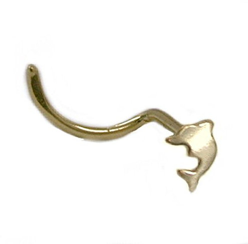 Nasenstecker, kleiner Delfin 585 Gold Gelbgold