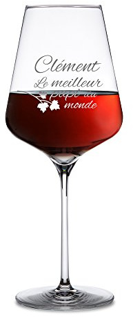 AMAVEL Verre à Vin Rouge avec Gravure Personnalisée Nom - Papi - Volume : 500 ML