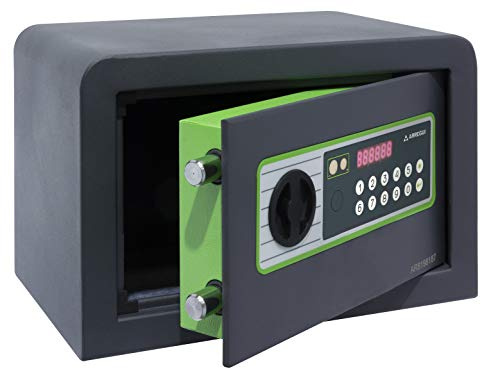 Arregui 240110 codigo, facil de Usar Seguridad movil Apertura con Teclado | Caja Fuerte Electronica para casa | 20 x 31 x 20 cm | 8 L, Gris Oscuro, 20x31x20 cm | 8L