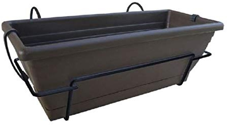 Nortene Jardinera Balconera Floria con soporte metálico 47,5x19,5x18