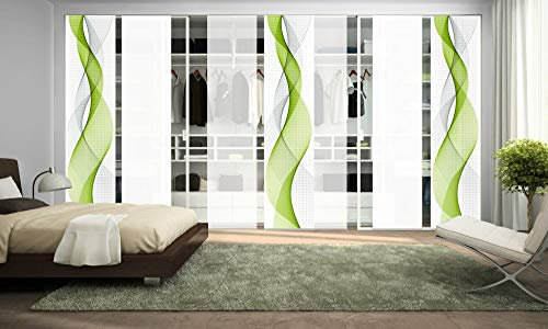 wohnfuehlidee 7er-Set Schiebegardine DILAILA Blickdicht, Höhe 245 cm, apfelgrün