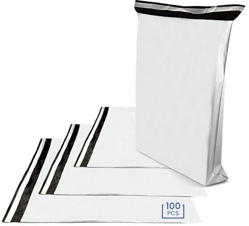 Netuno 100 Folien Versandtaschen 35 x 46 cm Versandtaschen Plastik Tüten zum Verschicken Versandfolien Taschen Versandtüten Warenbeutel Folienbeutel Versandbeutel für vinted shipping bags packaging
