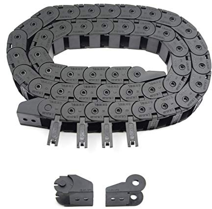 Befenybay R28 Innengröße 15X20mm 1Meter Länge Schwarz Kunststoff Flexible Schleppkette Kabelträger außen offen Typ für 3D-Drucker und CNC-Maschinen (15mmX20mm-außen offen)