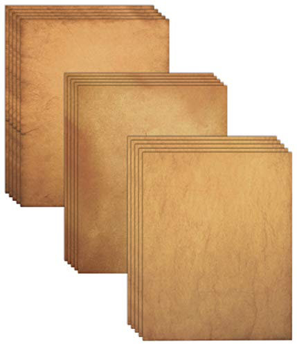 Better Office Products Aged Printing Paper, 48 Sheets, Antique Looking Old Fashioned Faux Parchment Paper, Letter Size 8.5 x 11 inch, Double Sided