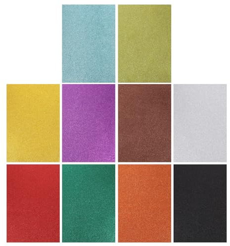 Healifty 10 x Schaumstoffbögen, Glitzer, EVA-Schaum, Papier, bunt, Schaumstoff, für Bastelprojekte, Scrapbooking, Kunst, Klassenzimmer, Partyzubehör