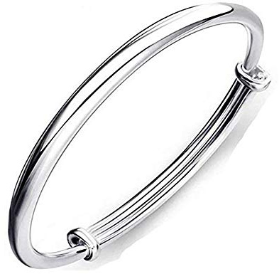 1 X Fashion Women Jewelry Solid 925 Sterling Silver Bangle Bracelet Gift