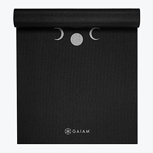 Gaiam Premium Yoga Mat, 6mm Thick Print Mat (New Moon)