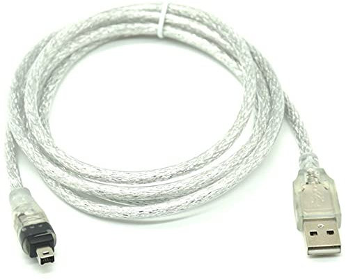 ezqnirk 1 pz 120 cm USB maschio a FireWire IEEE 1394 4 Pin maschio Adattatore ILINK Cavo FireWire 1394 Cavo adatto per cavo della fotocamera DCR-TRV75E DV