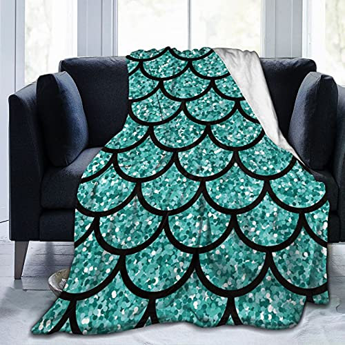 Hdadwy Bunte Meerjungfrau stuft weiche Decke Plüsch Flanell Kinder/Erwachsene werfen Decken für Couch-Bett Sofa Mermaid-Raum-Dekor für Mädchen Schlafzimmer für Wohnzimmer-Bett-Sofa-Couch 60 „x50“