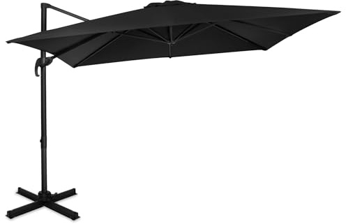 VONROC Premium Freitragender Sonnenschirm Balkon - Neigbar, Rechteckig, 360° drehbar, 300X300CM - Sonnenschutz für Terrasse & Garten - Sonnenschirm groß