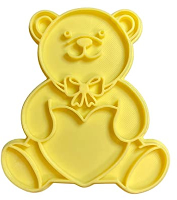 The Cookie Cutter Hub Cortador de galletas de oso de San Valentín de 10 cm y grabado a juego para galletas, galletas, decoración de hornear