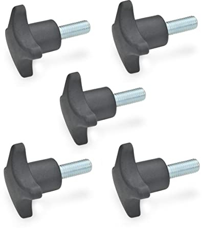 Ganter Normelemente | Kreuzgriffschrauben | Griff Thermoplast (PA) | mit Schraube Stahl verzinkt | DIN 6335.4-ST-40-M8-40 | Gewinde M8x40 | 5 Stück