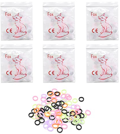 Angzhili 600 Pcs (6 Packs) Orthodontic Rubber Bands,4.5Oz Orthodontic Elastics,Latex Free Intraoral Elastic Bands,Multi-Colored (Fox 1/4)