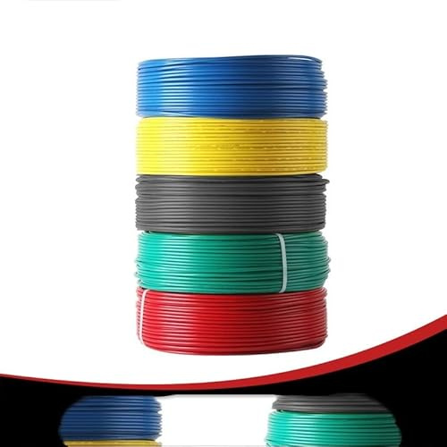 câble électrique BV fil dur monocœur 20/19/18/16/14/12/10/8 AWG cuivre massif PVC câblage domestique câble électrique fixe ignifuge (Color : Red, Size : 5M_10 AWG - 6MM2)