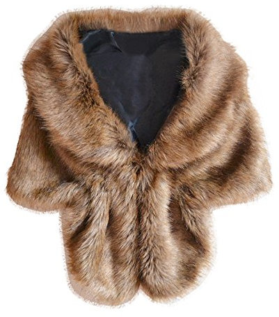 langes Kunstfell-Schal-Wrap für Damen - edle Stola - wie echtes Fell Elegant