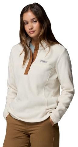 Columbia Benton Springs 1/2 Snap Pull Over 2, Pull Over in pile Donna, Chalk/Camel Brown, S