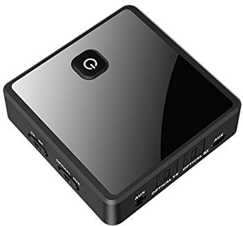 Sunydog ZF-380 2 in 1 Bluetooth 5.0 Sender Empfänger TV Lautsprecher 3,5 mm AUX Optischer Adapter o Musik Drahtloser Sender Empfänger für PC TV Auto Kopfhörer Drahtloser Adapter