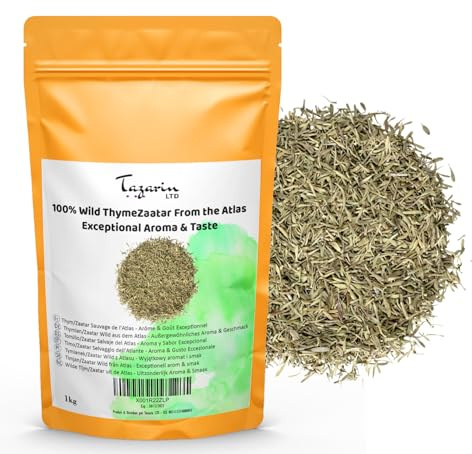 1kg Timo dell'Atlante Selvatico/Zaatar - Aroma e Gusto Eccezionali - 100% Naturale, Puro e Senza Additivi