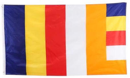 BESPORTBLE Polyester Buddhistische Flagge 90x150cm Für Segen Wimpelkette Für Buddhismus Feiern Dekoration Für Altar Und Tempel Farbenfrohes Design Für Religiöse Anlässe Langlebig Und