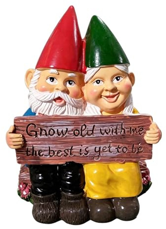 Gartenzwergpaar Statue – Freche Zwergendekoration – Gartendekoration Im Freien, Zusammen Alt Werden, Romantische Zwergenpaar Statue