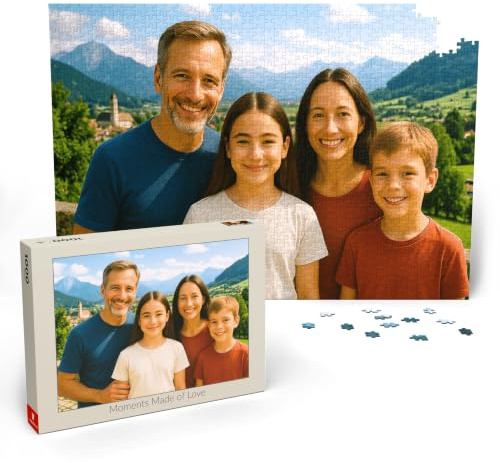 MyPuzzle Personalisiertes Puzzle mit eigenem Bild - 1000/500/200/100 Teile: Gestalte Dein individuelles Fotopuzzle für Geburtstage, Muttertag, Valentinstag & Hochzeiten - 1000 Teile (Querformat).