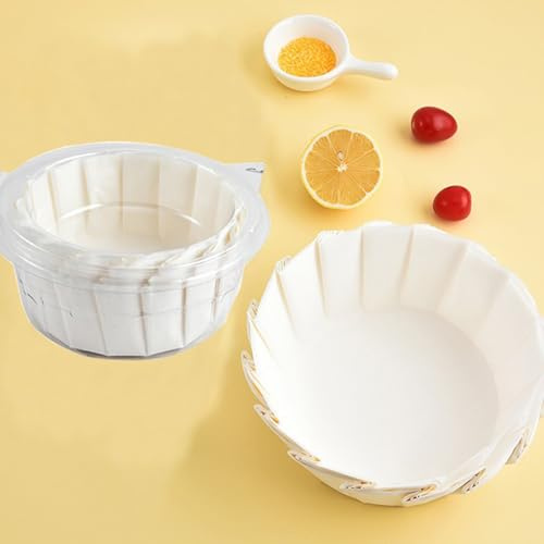 50 forros para moldes para tartas, papel vasco para hornear, papel de envoltura a prueba de aceite para hornear pasteles, horno, freidora de aire (8 pulgadas)