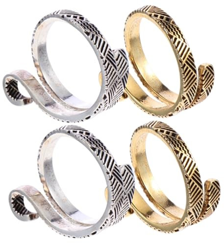 SEWACC Ring Zum Stricken 4 Stück Geldhaken Metall Strickschlaufe Strickwerkzeuge Garn Häkelring Retro Strickschlaufe Metallwickler Strickringe Häkelschlaufe Nähwerkzeug Fingerhut Garnring