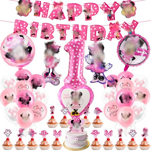 Luclay MN Luftballons Kinder Geburtstag Deko Mädchen - 52Pcs Geburtstagsdeko Hintergrund, Latexballons Tortendeko Geburtstag, Folienballon für Party, Kindergeburtstage
