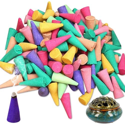600 Stück Rückfluss Räucherkegel, Bunte Mischung Incense Cones, Mischen Verschiedenen Natürlichomatische Räucherkerzen für Schlafzimmer Office Yoga Zimmer Meditation Entspannung
