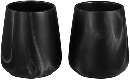 Zahnbürstenhalter für Badezimmer – Marmor, schwarz, Keramik, Zahnbürstenhalter, Zahnbürstenhalter und Zahnpasta-Organizer für Badezimmer-Arbeitsplatte, Make-up-Pinselhalter, Stifthalter für die