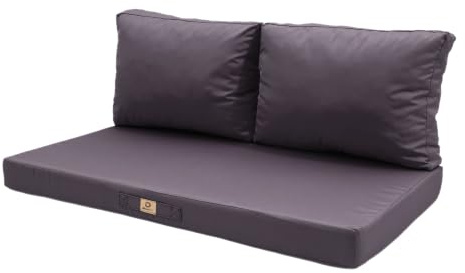 deco arts Coussins pour Salon de Jardin Déhoussable - Coussins extérieur - 100x50 cm - Coussin de Remplacement pour Fauteuil, Banc & Chaise d'extérieur - Imperméable & Confortable - Gris Carbone